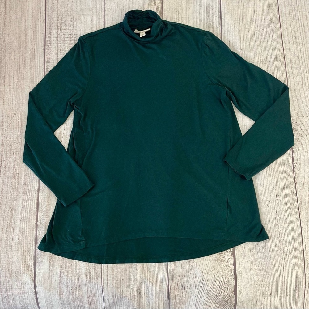 STYLE & Co. Women’s Mock Neck Turtleneck Long Sleeve Top Shirt Green Size PM - Picture 4 of 10